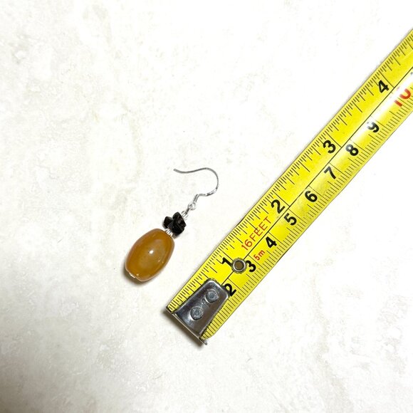 2/$20, Orange Agate & Smoky Quartz Earrings, Gemstone & Sterling Silver Hooks - Picture 7 of 11